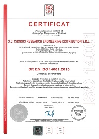Certificat CHORUS ISO 14001