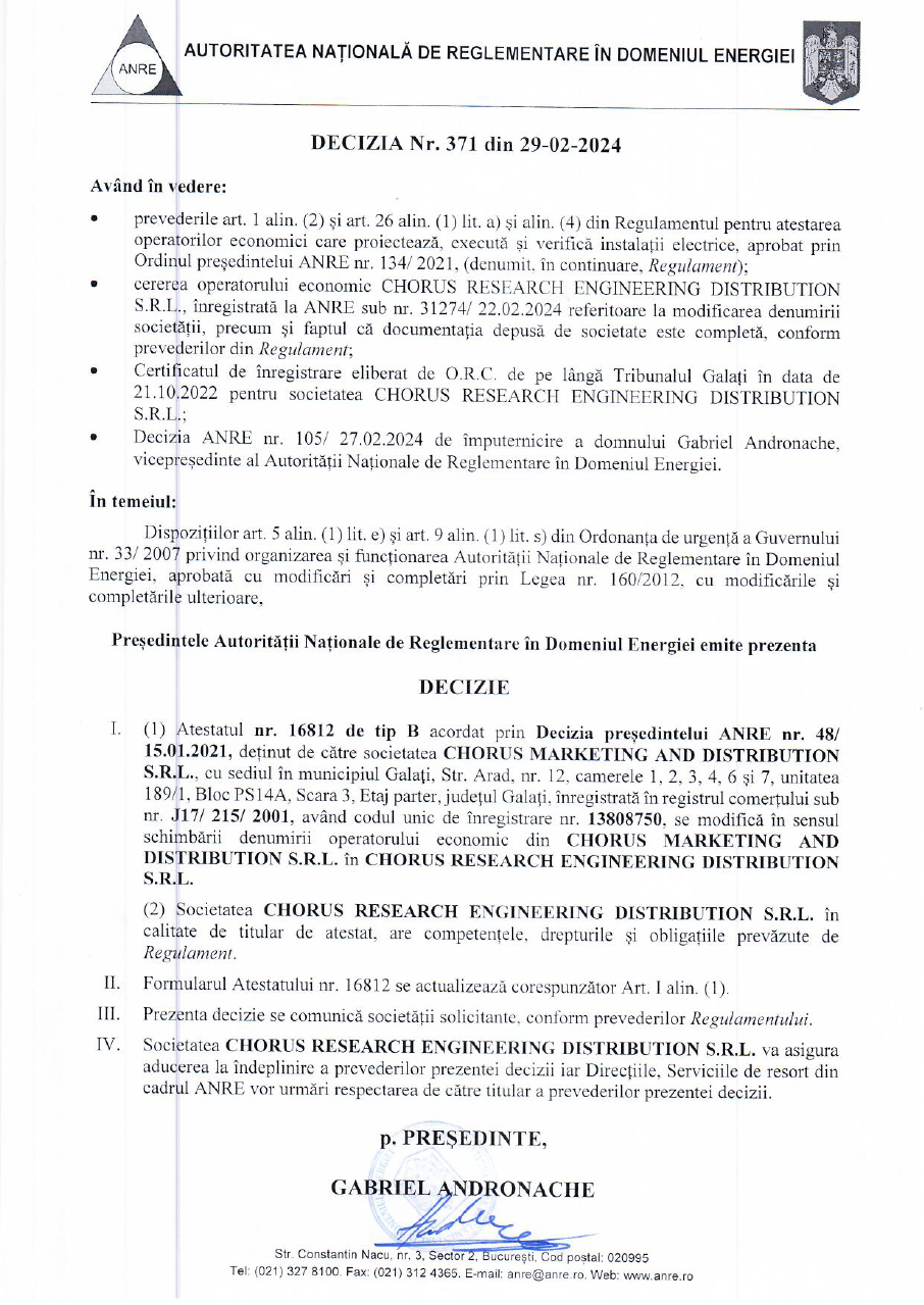 Anexa Certificat 